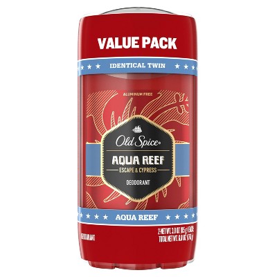 Old Spice Deodorant Aqua Reef Twin Pack - 3oz/2pk