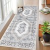 Machine Washable Vintage Printed Accent Area Rug Stain Resistant Non Slip Traditional Low Pile Floor Carpet for Living Room Bedroom Kitchen - 2 of 4