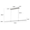 LLHZSY Modern Minimalist LED Linear Chandelier 3-Light Fixture for Dining Room Kitchen Island-47 1/5"-Black/Brass/Nickel - 3 of 4