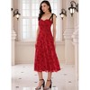 INSPIRE CHIC Women's Sleeveless Spaghetti Strap Floral Mesh A-Line Midi Dress - 2 of 4
