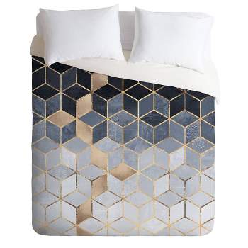 Elisabeth Fredriksson Soft Gradient Cube Duvet Set Blue - Deny Designs