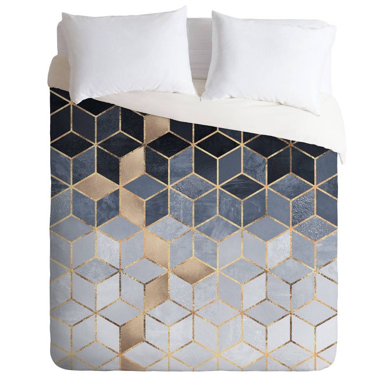Elisabeth Fredriksson Soft Gradient Cube Duvet Set Blue - Deny Designs, 1 of 7