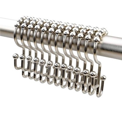2 Lb Depot Set Of 12 Shower Curtain Hooks Rings - Brushed Nickel : Target
