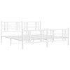 vidaXL Metal Bed Frame without Mattress with Footboard White 76"x79.9" - 3 of 4