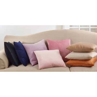 Black Pinsonic Velvet Square Throw Pillow