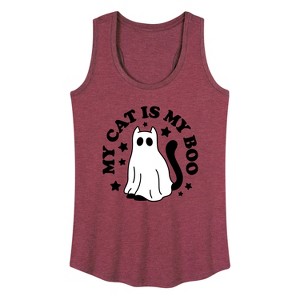 Women's - Instant Message - My Cat Is My Boo Graphic Racerback Tank - 1 of 4