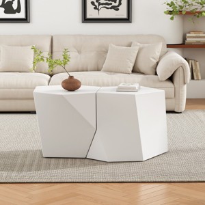 Modern MGO Versatile Coffee Table Set,2 Combinable Geometric Coffee Tables,No Assembly Required For Living Room Or Bedroom-Coolbibila - 1 of 4
