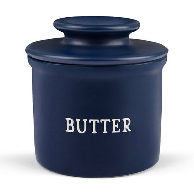 Kook Butter Keeper Dish, Ceramic Crock with Lid, For Soft Butter