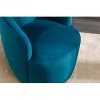 Teal Teddy Fabric Swivel Armchair Bucket Chair with Black Powder Coating - 3 of 4