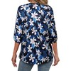 Nlife Women's Casual V Neck Floral Print 3/4 Length Sleeve Blouses Tropical Hawaiian Shirt Tops - 4 of 4