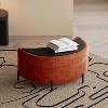 Hrinhom 32.7" W Half Moon Storage Ottoman,Modern Chenille Footstool with Metal Legs - 4 of 4
