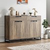 Sideboard Buffet Cabinet, 55" Kitchen Accent Modern Storage Cabinet with 2 Drawers and 4 Doors, Coffee Bar Buffet Table for Kitchen, Dining Room - 2 of 4