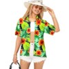 LA LEELA Button Down Shirt for Women Floral Beach Party Summer Short Sleeve Vacation Tops Hawaiian Shirts Colorful Blouses for Women - 4 of 4