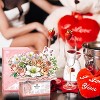 1212 PCS Block Rose Flowers DIY Bouquet Building Set with Handheld Box & Light for Kids Girlfriend Mom Birthdays Decorative Pink Color Gift - 2 of 4