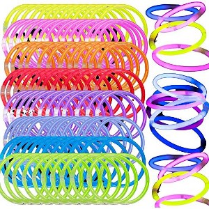 Teal Pumpkin 8" Glow in the Dark Party Bracelets (100pk) in 8 unique colors: Pink, Red, Orange, Yellow, Green, Blue, Violet, Purple- Non-Candy - 1 of 4