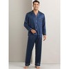 INSPIRE CHIC Men's Button Down Long Sleeve Casual Satin Pajamas Sets 2 Pieces - 2 of 4