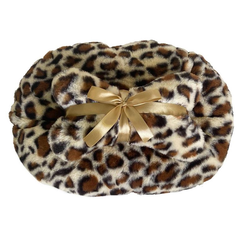 Precious Tails Leopard Princess Cat and Dog Bolster Bed - Taupe, 4 of 6