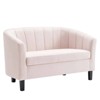 Prospect Channel Tufted Performance Velvet Loveseat Sofa Pink - Modway: Stain-Resistant, Space-Saving Design - 2 of 4