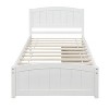 NicBex Twin Size Wood Platform Bed Frame with Headboard and Footboard,Under Bed Storage,Easy Assembly,White/Espresso/Gray - 2 of 4
