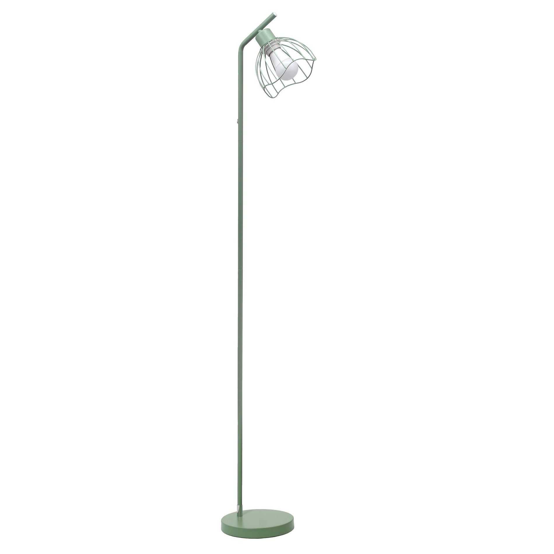 Simple Designs Sleek Essentials Industrial Floor Lamp Sage Green