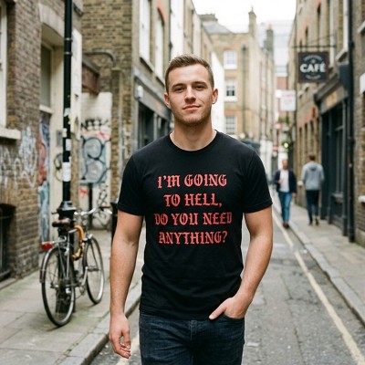 Мужские футболки Crazy Dog T-Shirts, Inc. Mens Funny T Shirts Im Going to Hell Do You Need Anything Sarcastic Novelty Tee for Men - Crazy Dog Men's T Shirt For Halloween Season Black XXL — фото 3