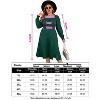 Coolmee Women Plus Size Smocked Square Neck Long Sleeve Front Split A-Line Midi Dress - 4 of 4