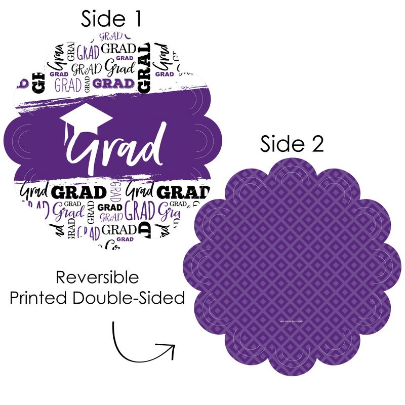 Big Dot of Happiness Purple Grad - Best is Yet to Come - Purple Graduation Party Round Table Decorations - Paper Chargers - Place Setting For 12, 4 of 10