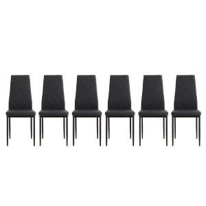 Okak Modern Style Dining Chairs Set of 4, Comfortable PU Leather Upholstery Kitchen Side Chairs with Silver Chrome Plated for Dining Table - 1 of 4