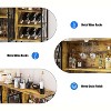 12-Bottle Metal Wood Wine Storage Cabinet with Bottle Rack, Stemware Holder, LED Lighting, Mesh Door Buffet Sideboard for Living Room - 3 of 4