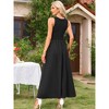 INSPIRE CHIC Women's Sleeveless Patchwork Crew Neck Stretchy Casual A-Line Maxi Dresses - 3 of 4