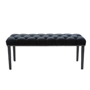Gulches Faux Fur Storage Bench - Modern Pleated Design with Safety Hinge, Large Space & Metal Feet, Versatile for Living Room as Extra Seating - 1 of 4
