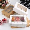 25 PCS Window Cupcake Packaging Box Muffin Cake Box With Inner Support, Specification: 6 In One (Kraft Paper) - 3 of 4