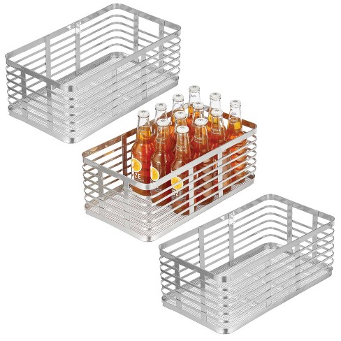 Mdesign Woven Farmhouse Kitchen Pantry Food Storage Basket Box, 3 Pack,  Camel, 16 X 12 X 6 : Target