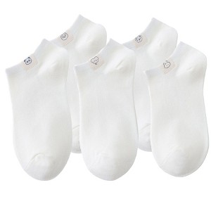 Anna-Kaci 5 Pairs Women's Ankle Socks Soft Cotton Stretch Fabric with Cute Cartoon Animal Tags Comfortable Low-Cut Design - Multicolored - 1 of 4