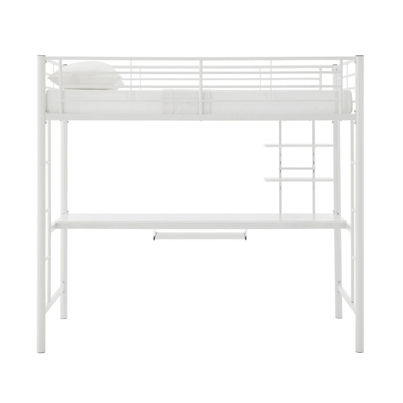 Full Analise Metal Loft Bed with Wood Desk - Saracina Home, 1 of 10