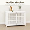 XBRIGH 26in Dog Crate with Lock & Double Door, Wooden Kennel End Table for Small/Medium Dogs, Aged Black - 3 of 4