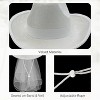 4E's Novelty Bride Cowgirl Hat with Veil & Bachelorette Sash - White Cowboy Hat for Bachelorette Party - 2 of 4