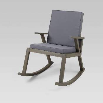 Champlain Acacia Wood Patio Rocking Chair Gray - Christopher Knight Home