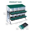 Chicken Nesting Box,  Hole Galvanized Steel Chicken Laying Boxes for Hens with Roll-Away Tray & Vented Holes - 3 of 4