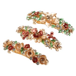 Unique Bargains Women's Hair Clips Barrettes Sparkly Rhinestones Hairpin 3 Pcs - 1 of 4
