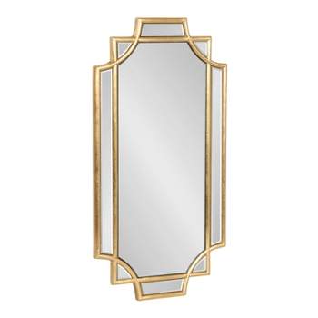 Kate & Laurel All Things Decor 11"x21" Minuette Decorative Framed Wall Mirror Gold