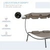 CAVINAS Folding Bed Beach Chair with Wheels & Headrest Pillows,Adjustable Canopy Lounge Chair for Outdoor,Lawn,Backyard - 3 of 4