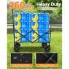 Collapsible Folding Wagon Cart, Heavy-Duty 360LBS Capacity, All-Terrain Utility Wagon with 360° Wheels & Cup Holders for Beach, Camping, Garden - 2 of 4