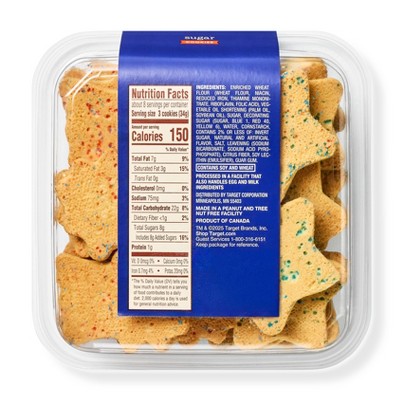 Patriotic Shaped Red White & Blue Sugar Cookies Tub - 10oz - Favorite Day™