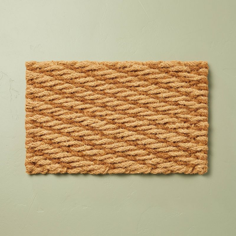 Chunky Twisted Rope Handwoven Coir Doormat Natural/Brown - Hearth & Hand™ with Magnolia, 1 of 5