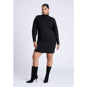 ELOQUII Turtleneck Mini Sweater Dress - 1 of 4