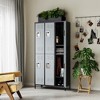 Mlezan 72" Metal Locker:3 Doors, BLack&Grey Steel Storage for Office, School,Gym,or Home. Durable and Versatile Employee or Personal Storage Solution. - 2 of 4