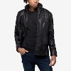 X RAY Mens Lightweight Motorcycle PU Leather Jacket With Faux Shearing Lining - 3 of 4