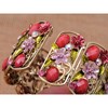 Alilang Vintage-Inspired Floral Filigree Cuff Bracelet with Multicolor Crystal and Enamel Accents - 3 of 4