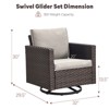 Outdoor Patio Swivel Chair Glider Chair with Removable Cushions for Porch - 2 of 4
